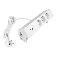 Блок розеток на струбцине KANT 3 SCHUKO, USB-A+USB-C, белый — купить оптом и в розницу в интернет магазине GTV-Meridian.